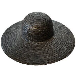 NWOT Vtg 1994 Wide-Brimmed Woven Sun Hat 100% Natural Fiber 16.75" diameter